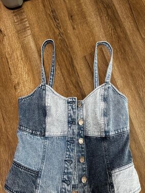 GAP Patchwork Denim Corset Size M NWOT